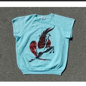 Vtg 80s Club Hollywood Unicorn Sleeveless Sweatshirt Made in Canada Large